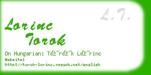 lorinc torok business card